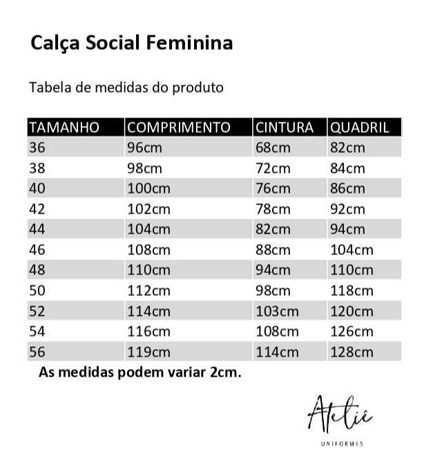 Calça Social Feminina Preta