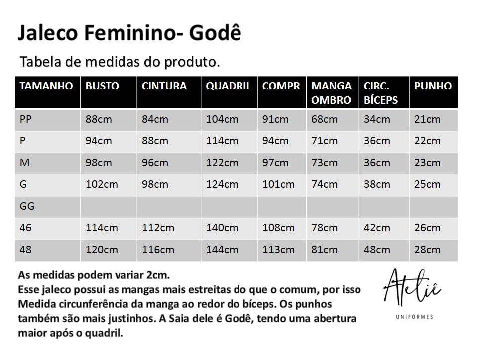 Jaleco Feminino - Godê