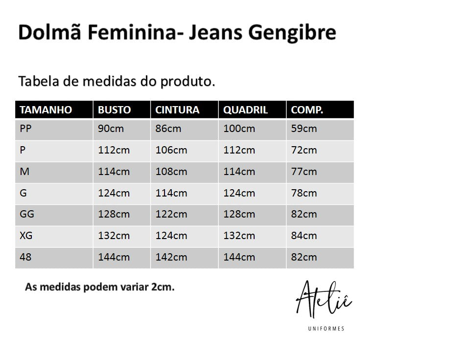 Dolmã Feminina Jeans- Gengibre